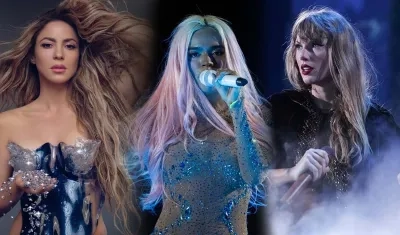 Las artistas Shakira, Karol G y Taylor Swift. 