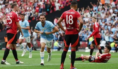 Bernardo Silva celebra el gol del empate.