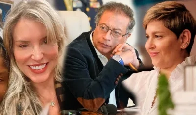 Ángela Benedetti, Gustavo Petro y Verónica Alcocer. 