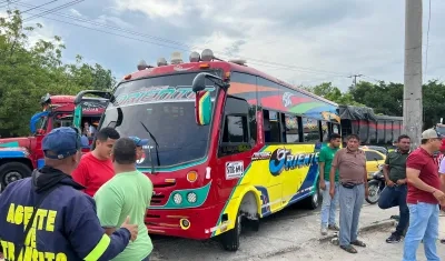 Bus involucrado en el accidente. 