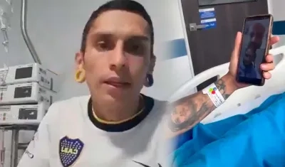 El joven Javier Acosta y la videollamada con Falcao.