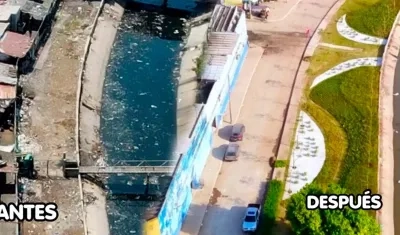 Antes y después de la calle 10 en Barranquillita.