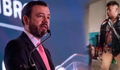 Alcalde de Bogotá, Carlos Galán; y el líder indígena implicado en la agresión. 