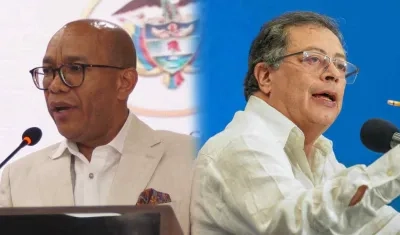 El presidente Gerson Chaverra y Gustavo Petro.
