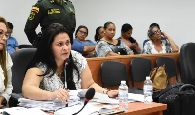 Dayana Jassir en una de las audiencias en su contra.