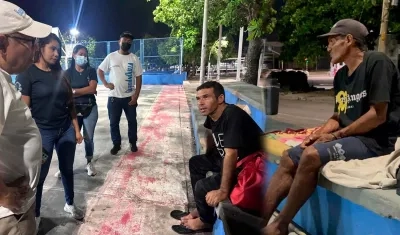 Habitantes de calle que residían en el Parque Universal de Barranquilla. 