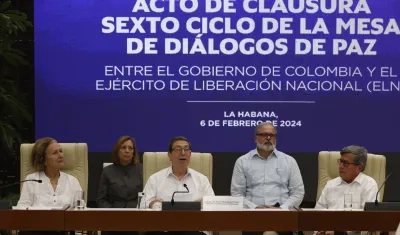 Imagen del sexto ciclo de la mesa de diálogo con el ELN.