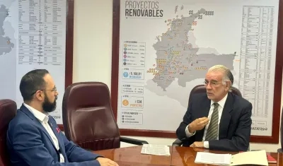 El Ministro de Minas, Andrés Camacho, y el Gobernador Eduardo Verano.