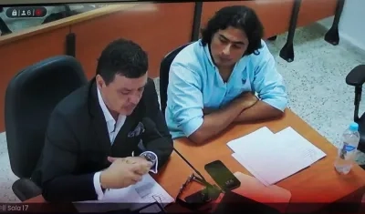 Nicolás Petro durante la audiencia. 