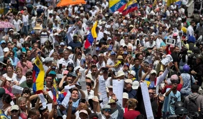 La manifestación venezolana en Caracas.