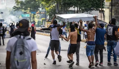 Imagen de una de las protestas en Caracas.