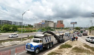 Imagen de los trabajos en la Circunvalar.