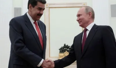 Los presidentes de Venezuela y Rusia, Nicolás Maduro y Vladímir Putin, respectivamente.