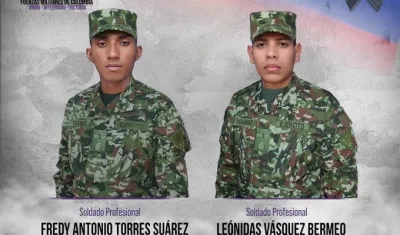 Los dos soldados asesinados en Norte de Santander. 