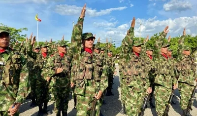 Soldados del Ejército Nacional. 