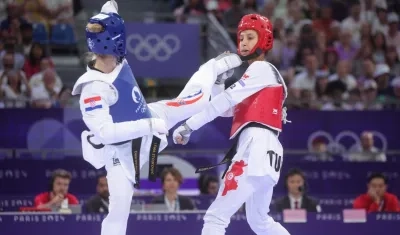 Imagen de la pelea en Taekwondo. 