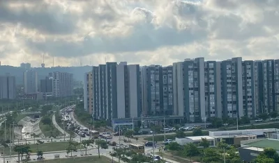 La imagen del trancón desde la calle 117 hasta la Circunvalar.