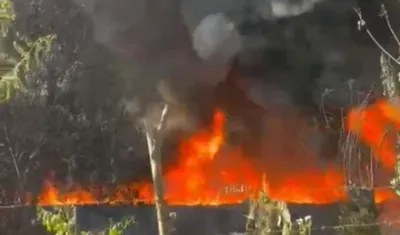 Imagen del ataque en la vereda La Ceiba, en Arauca.