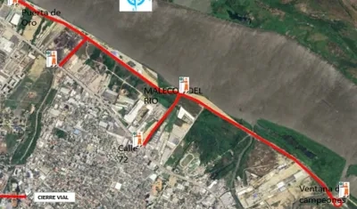 Mapa de localización de los puntos a seguir.