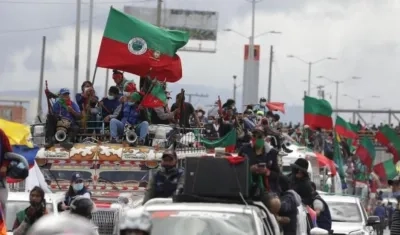 Miles de indígenas llegaron a Bogotá 