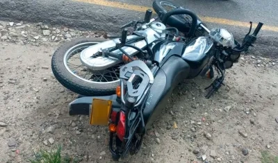 Motocicleta involucrada en el accidente. 