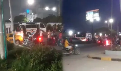 Los conductores bloquearon en la noche de este jueves en la prolongación de Murillo. 