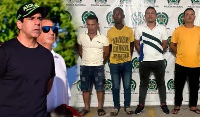 El Alcalde Alex Char y los capturados.