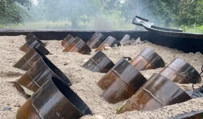 Cilindros con los que atacaron a la unidad militar en Arauca.