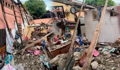 Aspecto de la vivienda colapsada en la madrugada de este martes. 