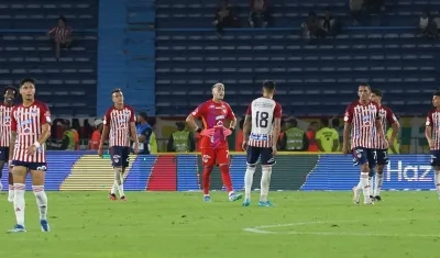 La tristeza de los jugadores de Junior.