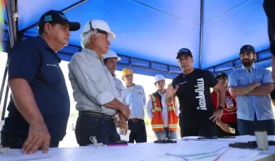 Inspección del Alcalde Alex Char a la obra.