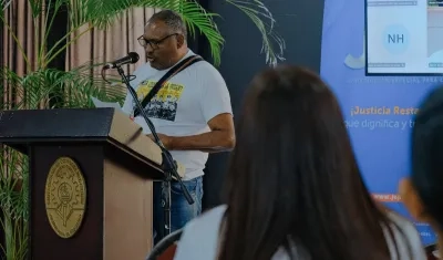  Lelys Estrada Vidal, interviniendo en la audiencia en Barranquilla.