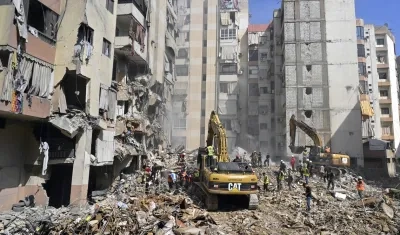 Los daños en Beirut tras bombardeo en Israel.