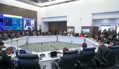 PMU instalado en la Dirección General de la Policía, en Bogotá. 