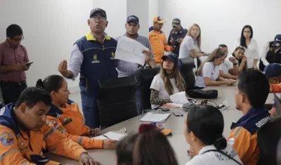 Reunión de la Defensa Civil del Atlántico.