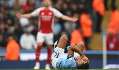 La lesión de Rodri durante el partido con el Arsenal.