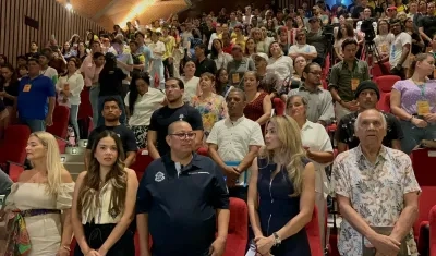 Secretario de Cultura de Barranquilla, Juan Carlos Ospino, con la Gerente de Ciudad Ana María Aljure.