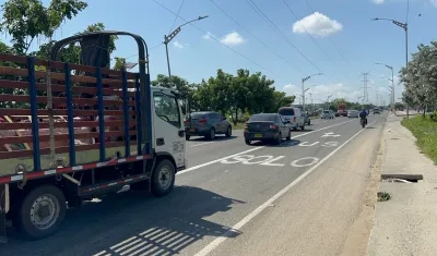 Carril 'Solo Bus' en la avenida Circunvalar.