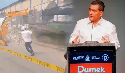 Desplome de una pared por poco le cuesta la vida al alcalde de Cartagena, Dumek Turbay