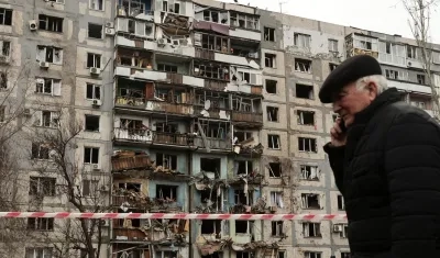 Edificio destruido en Ucrania.