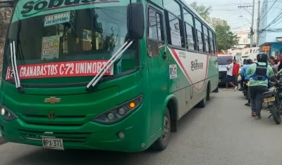 Buseta involucrada en el accidente. 