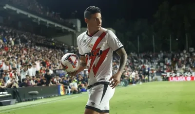 James Rodríguez en su debut con Rayo Vallecano.