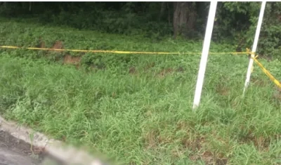 Lugar donde fue hallado el cuerpo. 