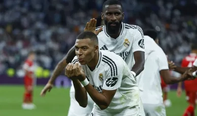 Kylian Mbappé y Antonio Rüdiger, autores de los dos primeros goles del Real Madrid.