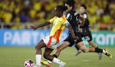 Linda Caicedo en la jugada en la cual anotó el gol de Colombia ante Corea del Sur.