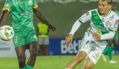 Wilfrido De la Rosa en un pasaje del encuentro contra Real Cundinamarca.