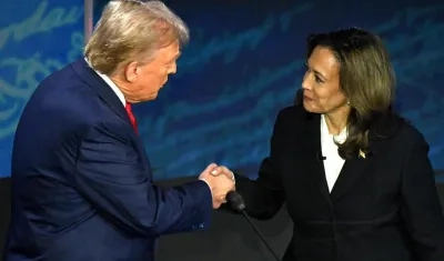El expresidente Donald Trump y a la actual vicepresidenta Kamala Harris.