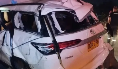 Camioneta accidentada. 