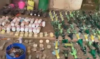 Los explosivos incautados.