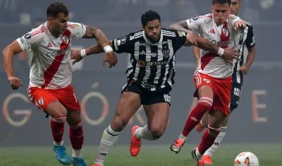 Aspecto del partido entre Atlético Mineiro y River Plate. 
